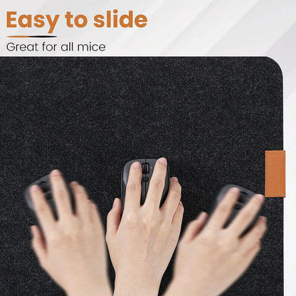 Tierno Mouse Pad & Felt Desk Mat: Ultimate Office Comfort | Large Felt Mouse Mat & Felt Desk Pad | Light Grey |  Elevate Your Workspace