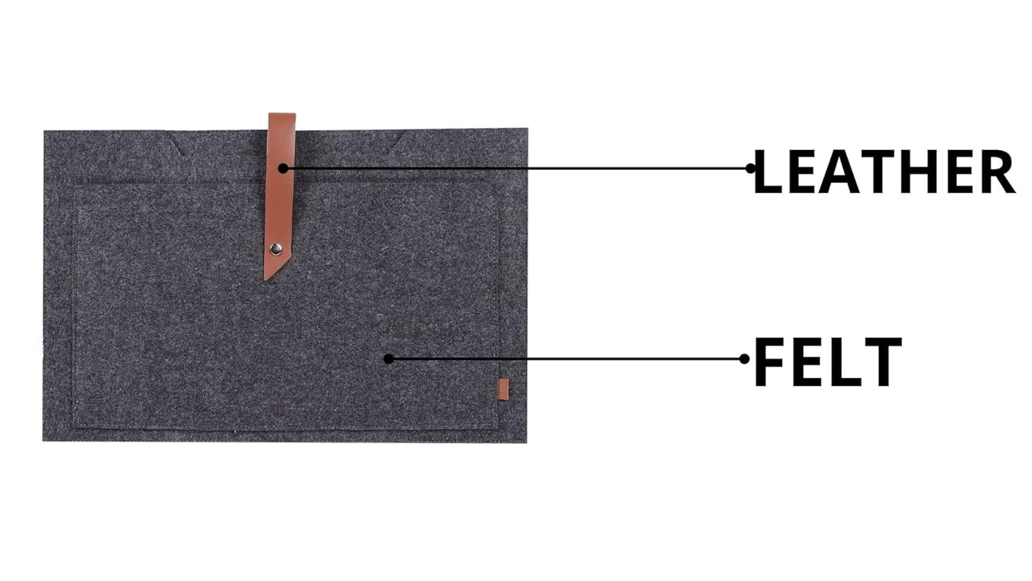 TIERNO Felt Laptop Sleeve Case - Slim and Stylish MacBook Sleeve for - Protective, Dustproof, and Scratch-Resistant - Lightweight Design - Made in India